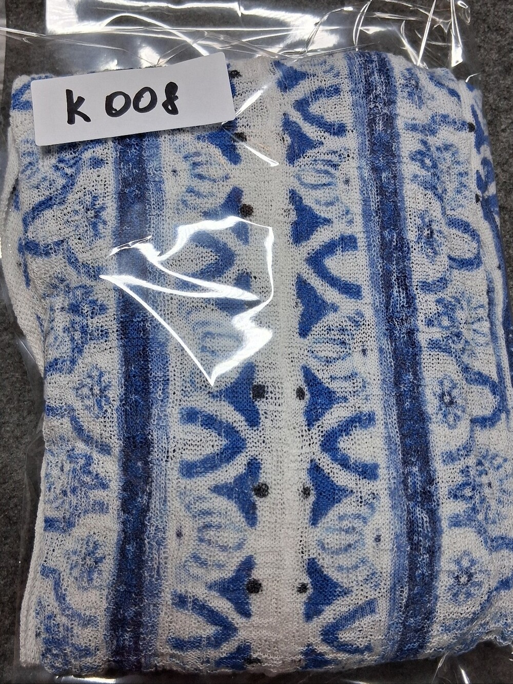 Chico's Womens Blue White Baroque Open Front 3/4 Sleeve Kimono Cardigan Top 2 L - Picture 10 of 10